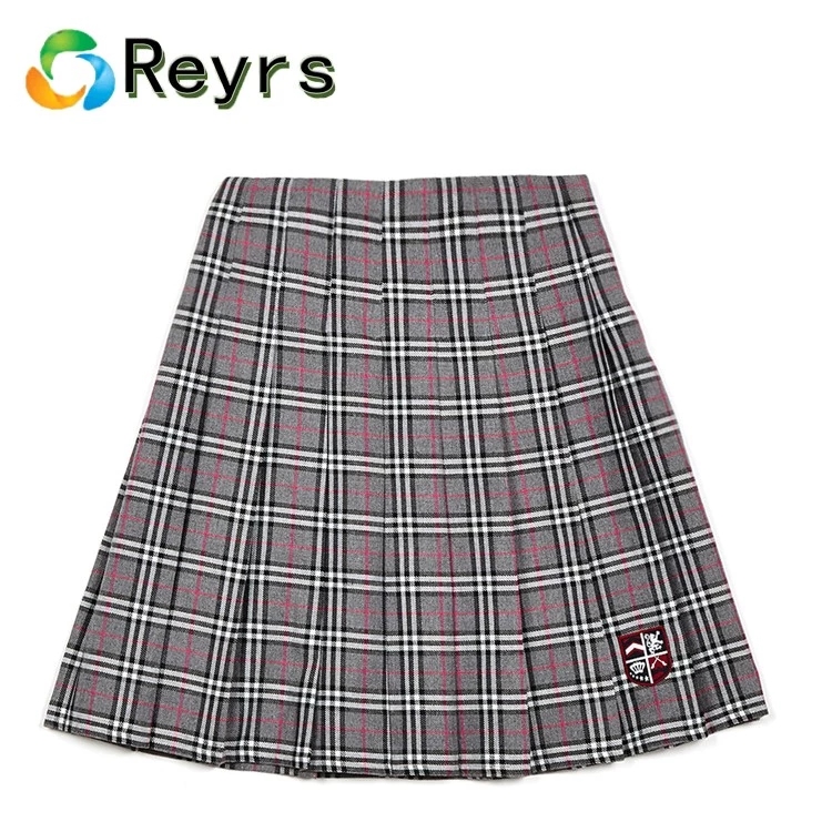 Reyrs recycled fabric custom uniform pleated skirt blouse and pleated skirt girls school uniform