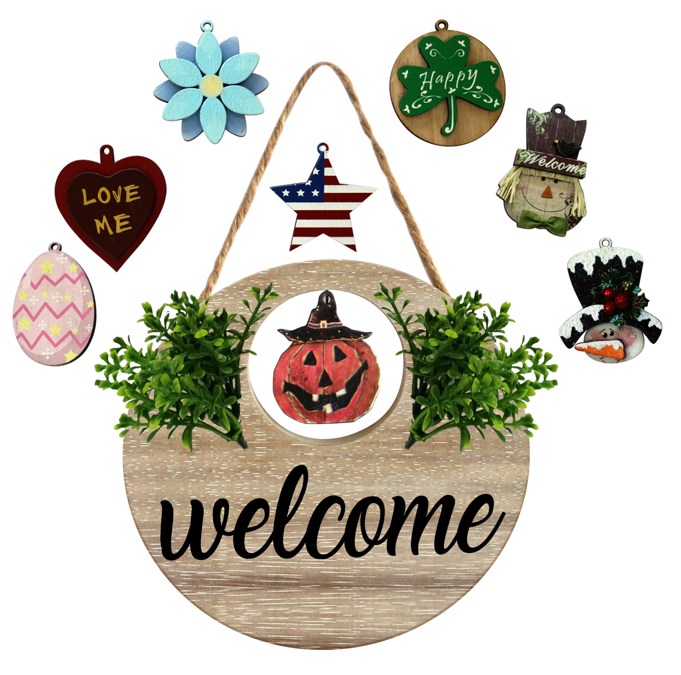 Home decorative wooden seasonal festival wall hanging sign