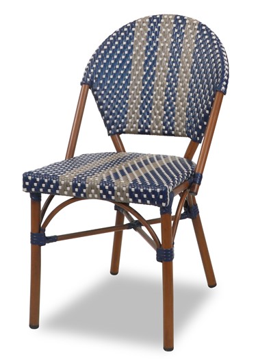 Hot sale all weather UV resistant french bistro restaurant outdoor rattan chair armless
