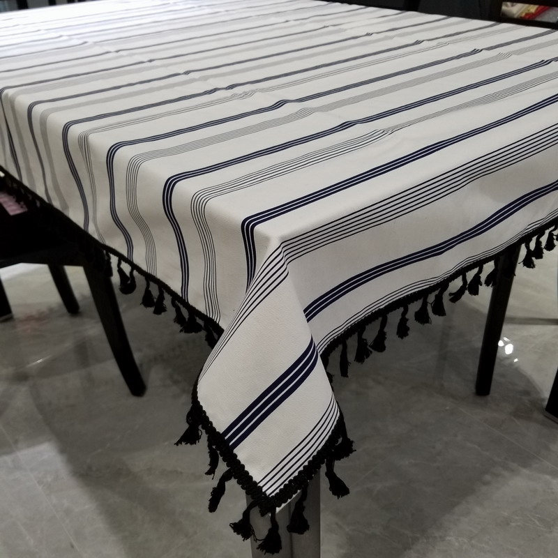 AAA cotton material silk screen printing tablelcoth runner placemat with tassels