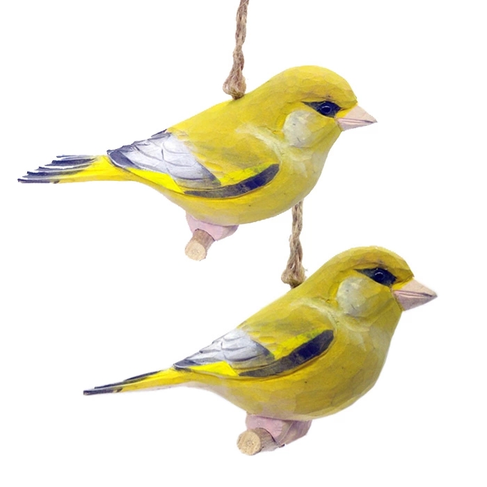Hand-carved wooden birds