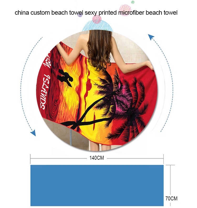 100% polyester printing beach towel