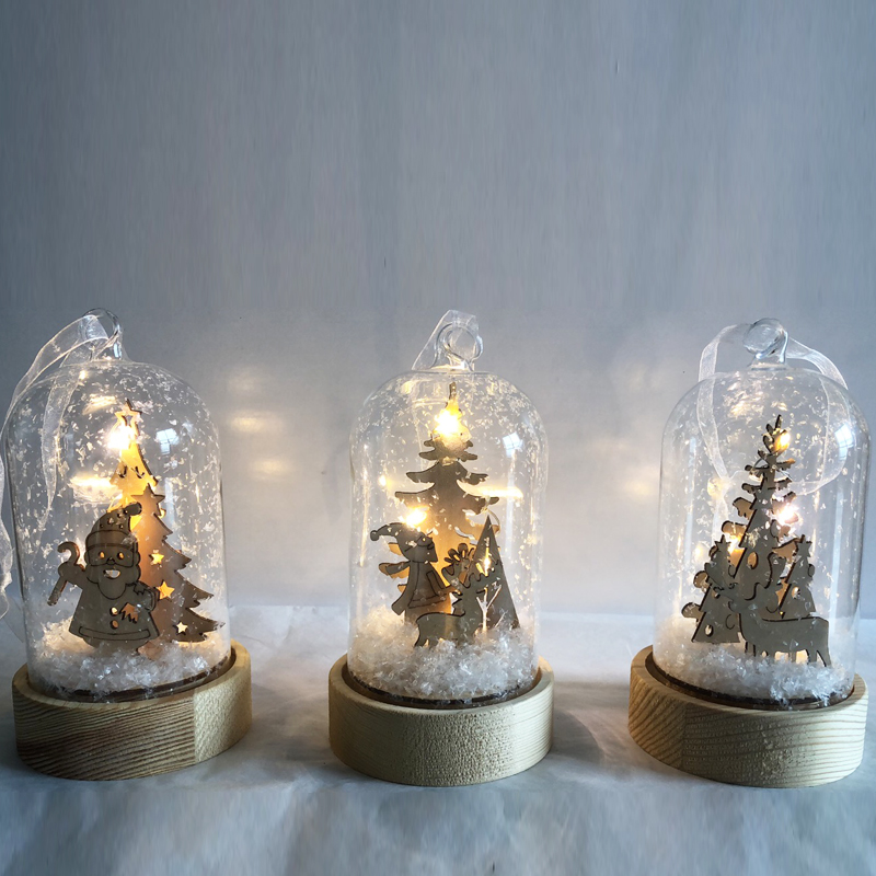 Glass dome christmas led decoration