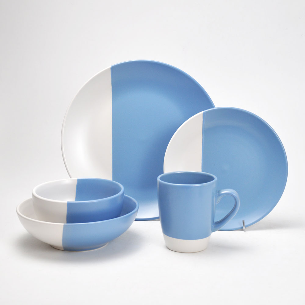 16pcs stoneware solid colored dinner set