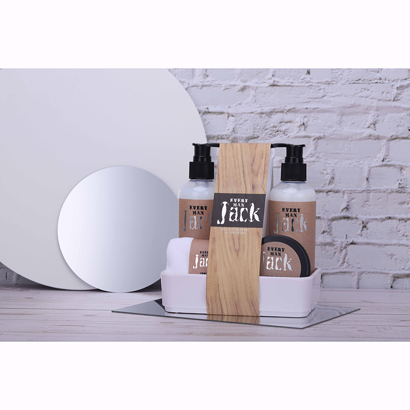 5 pieces Men skin care set with body wash shampoo facial cleanser hair wax towel