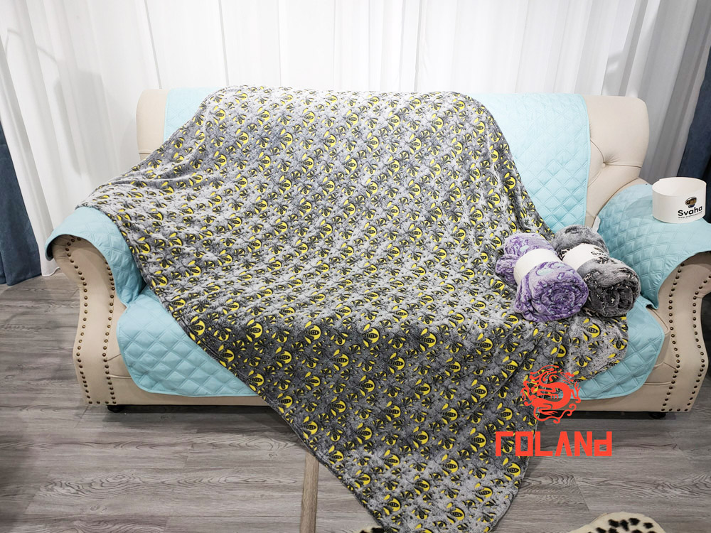 Luminous Rubber Printing Micro Plush 1 Layer Blanket/Throw