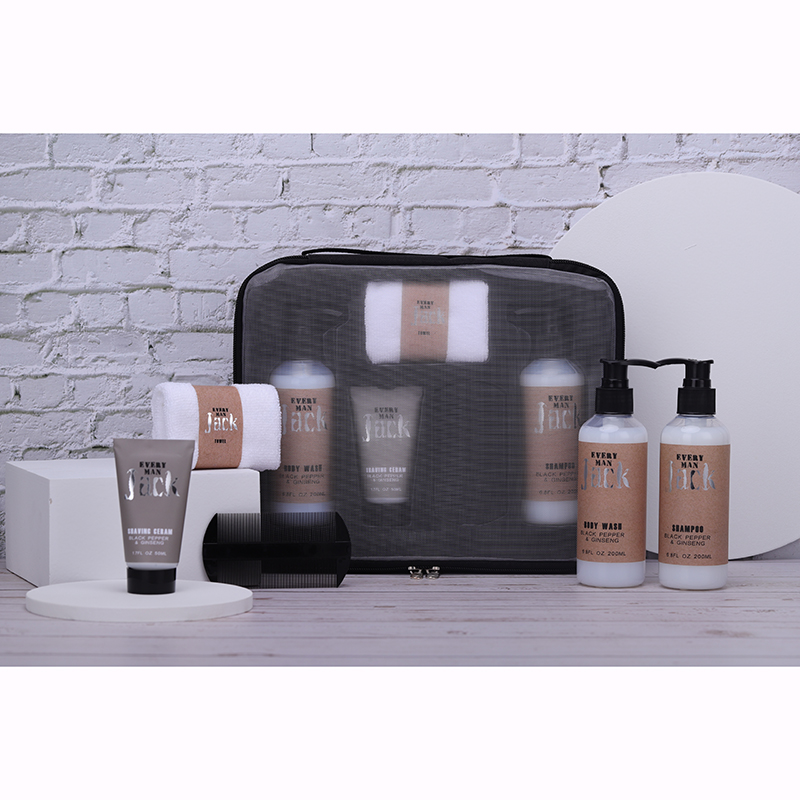 OEM ODM body wash shampoo shave cream men bag set