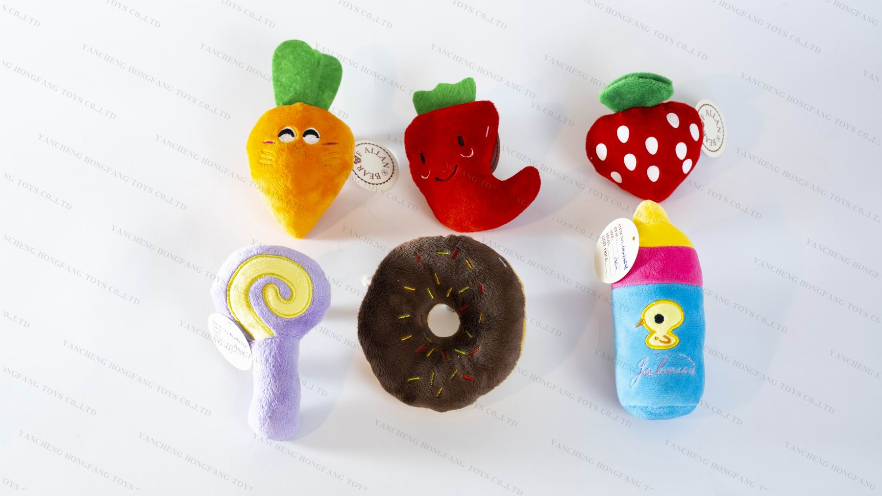 Carrot，chili，strawberry，lollipop，doughnut，pencil