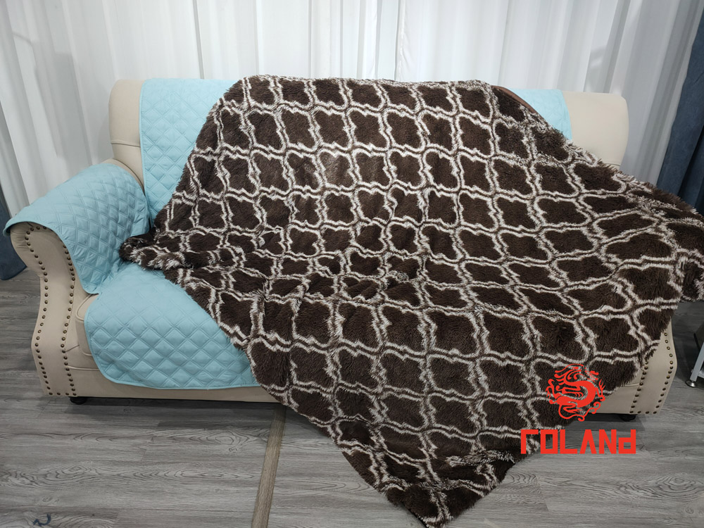 Printed Pv Fur With Flannel Backside 2 Layer Blanket/Throw