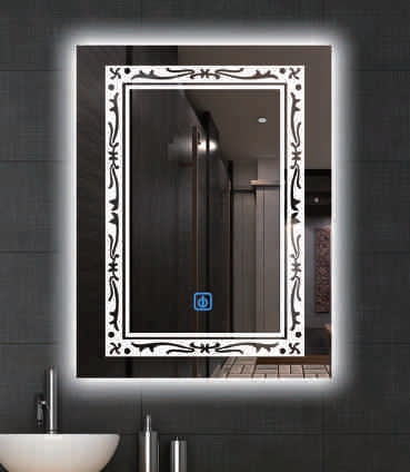 Bathroom mirror with LED light