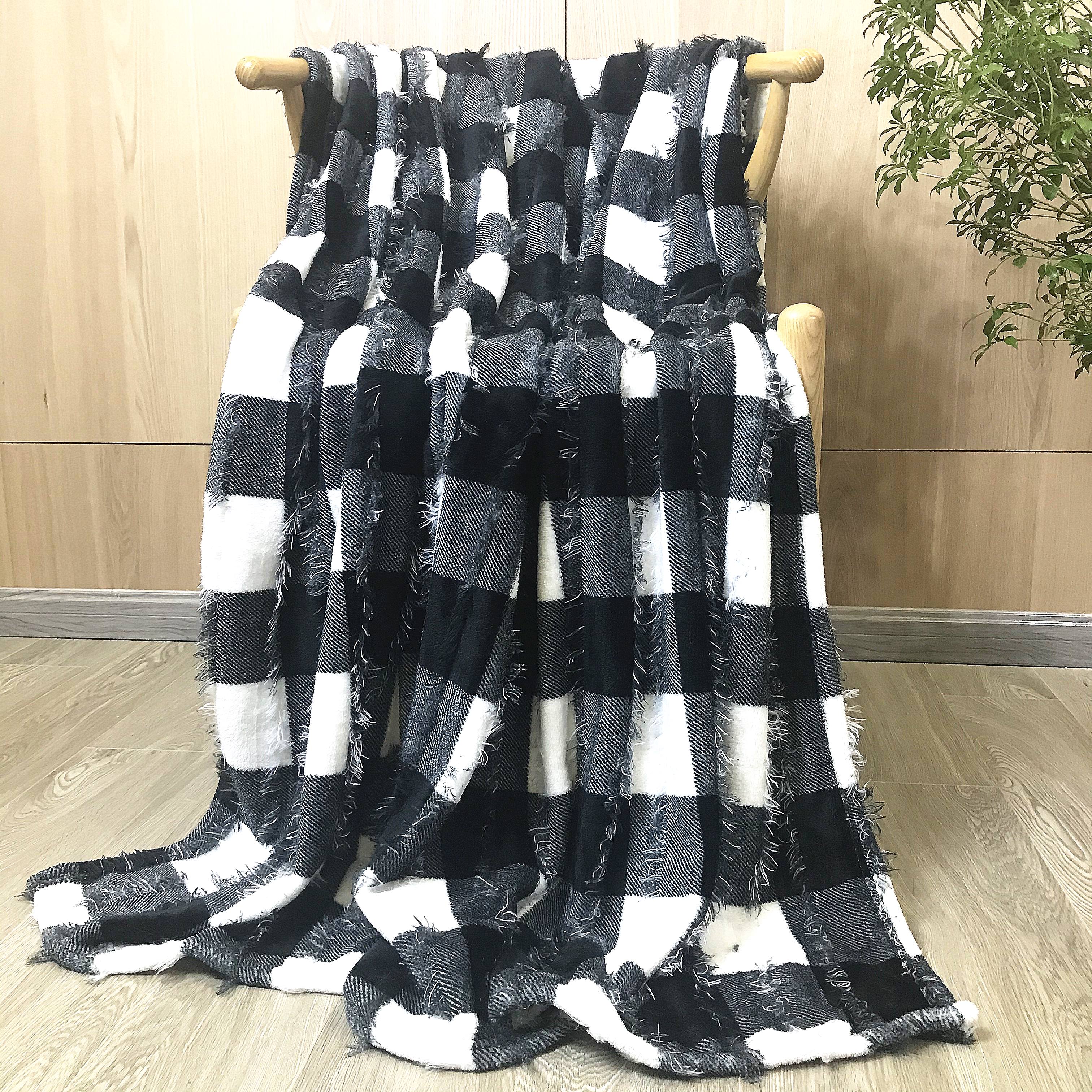 Printed Tasseled Flannel Throw Blanket