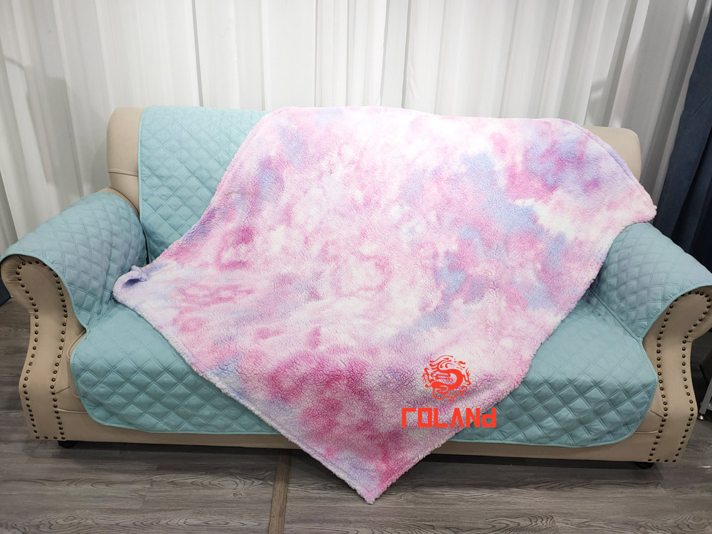 Tie Dye Sherpa With Solod Sherpa Backside 2 Layer Blanket/Throw