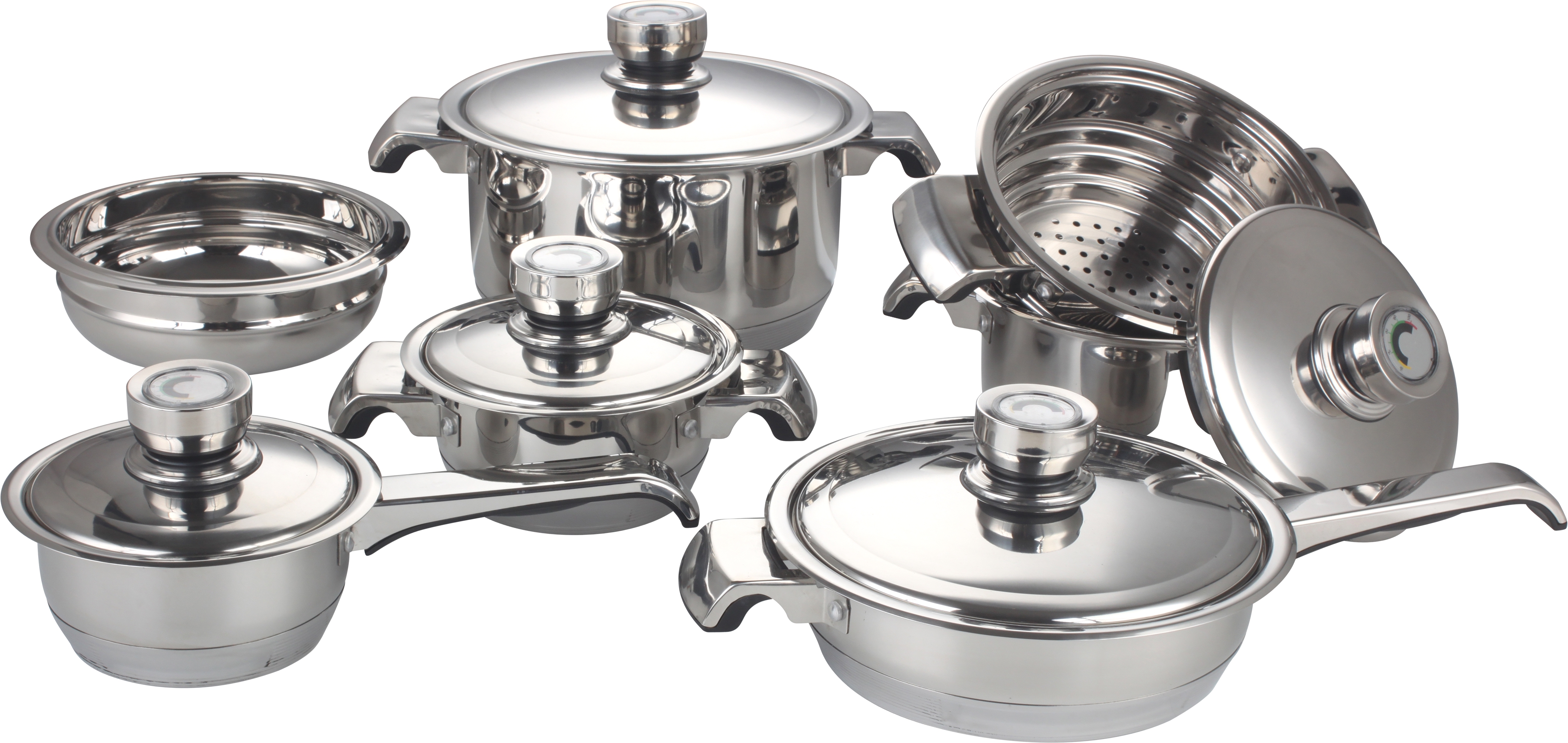 Wide edge shape casserole 11pcs set with steps