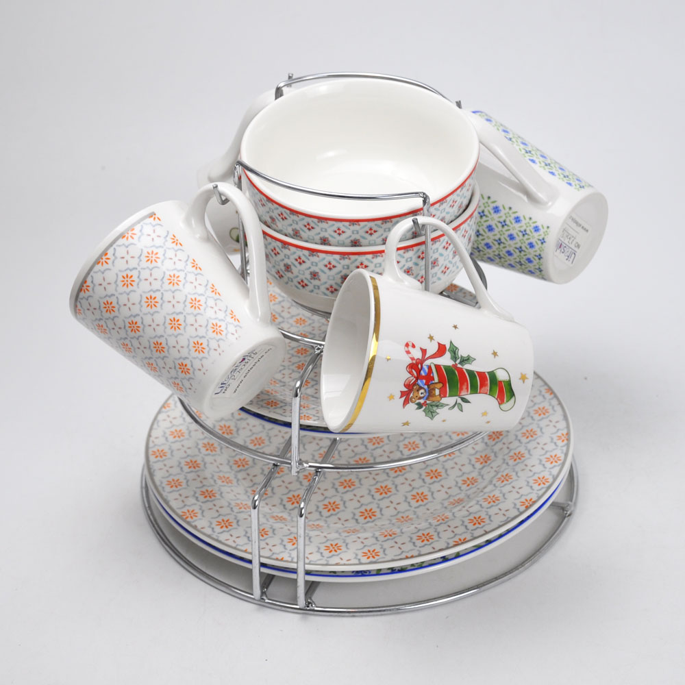16PCS Dinnerware Set with Rack
