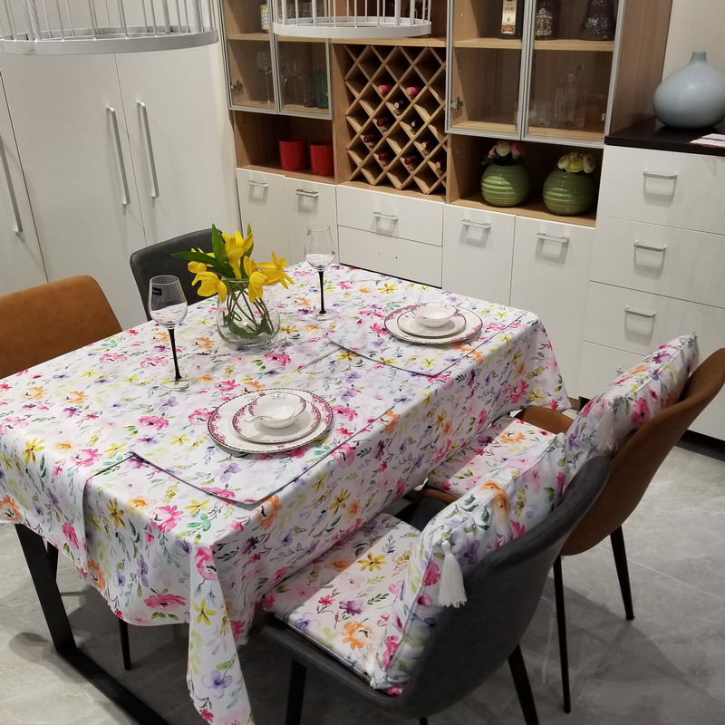 AAA flower design digital printing tablecloth