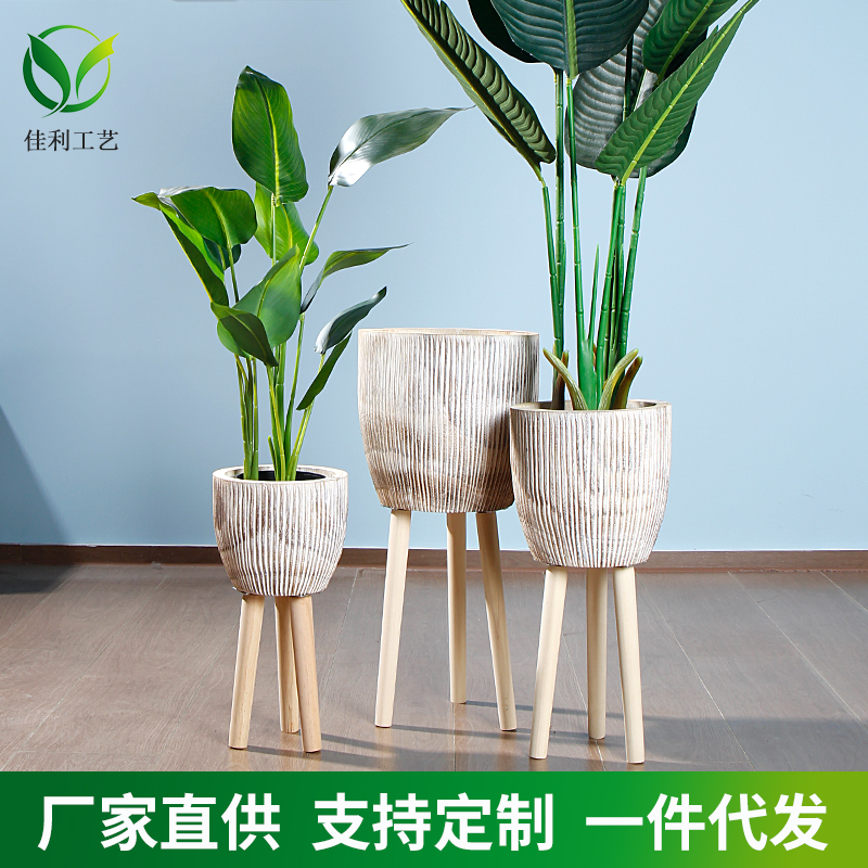 wooden pot