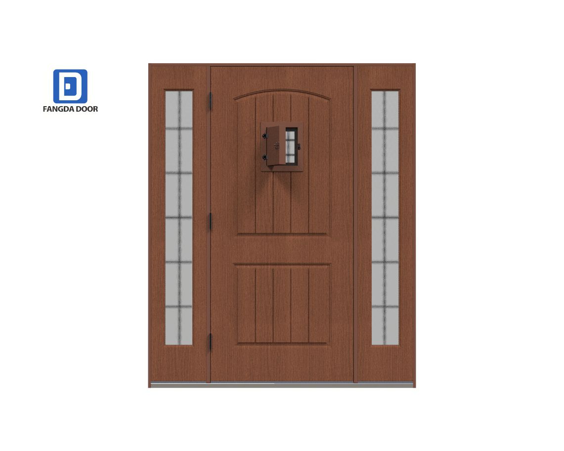 Interior View Fiberglass Door,villa Door,iron Design Door