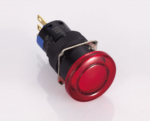 16mm mushroom key push button switch with LED waterproof lacking
