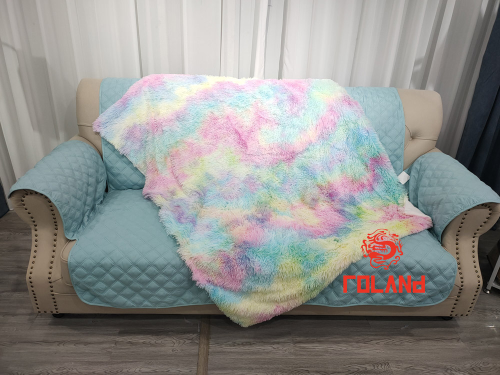 Tie Dye Pv Fur With Flannel Backside 2 Layer Blanket/Throw