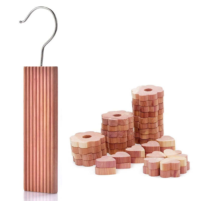 100% Natural Scented Red Cedar Balls Cedar Wood Blocks Flower Shape Hanger