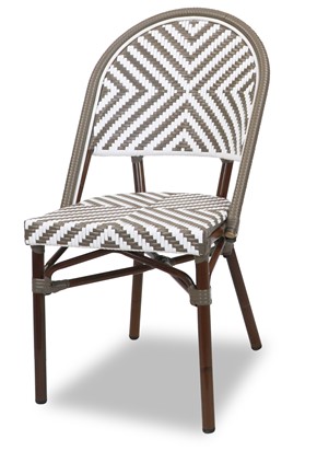 Hot sale all weather UV resistant french bistro restaurant outdoor rattan chair armless