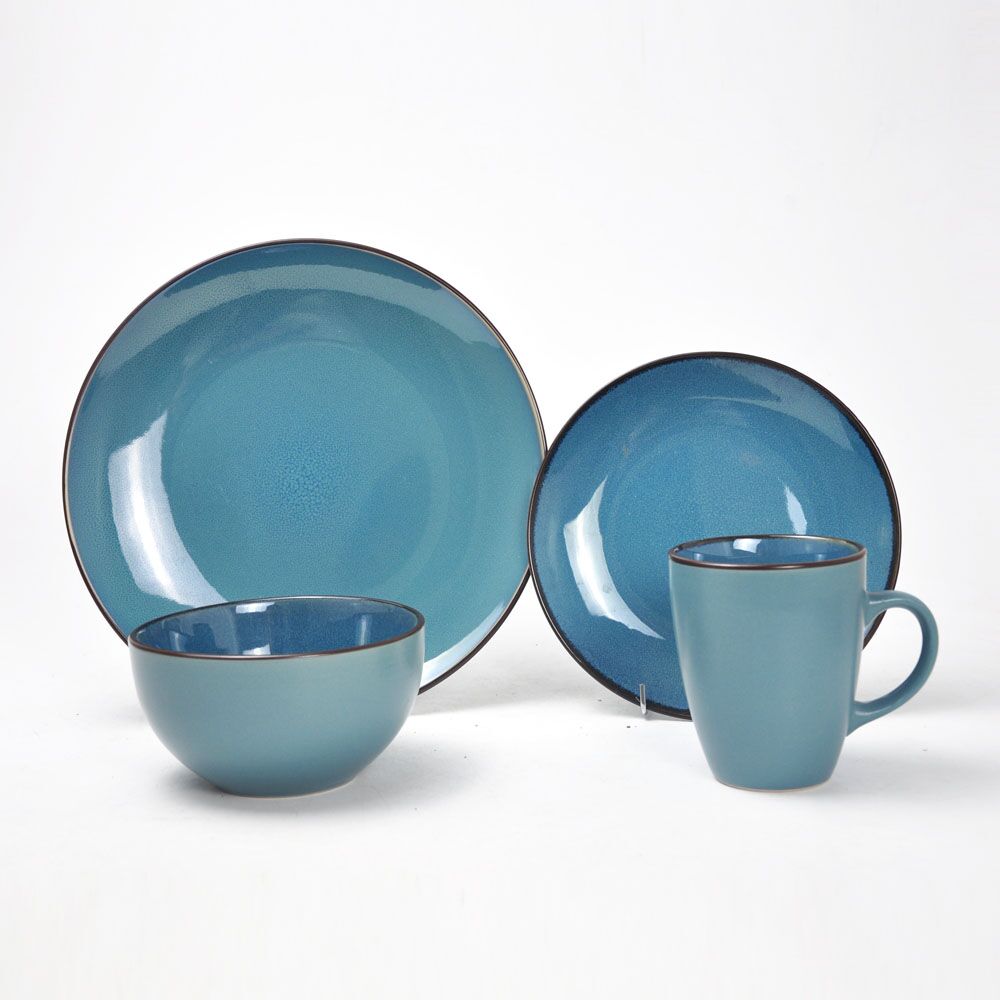 16pcs stoneware reactive glaze dinner set