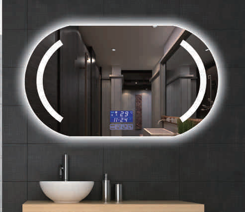LED bathroom mirror with indicator touch - sensitive switch