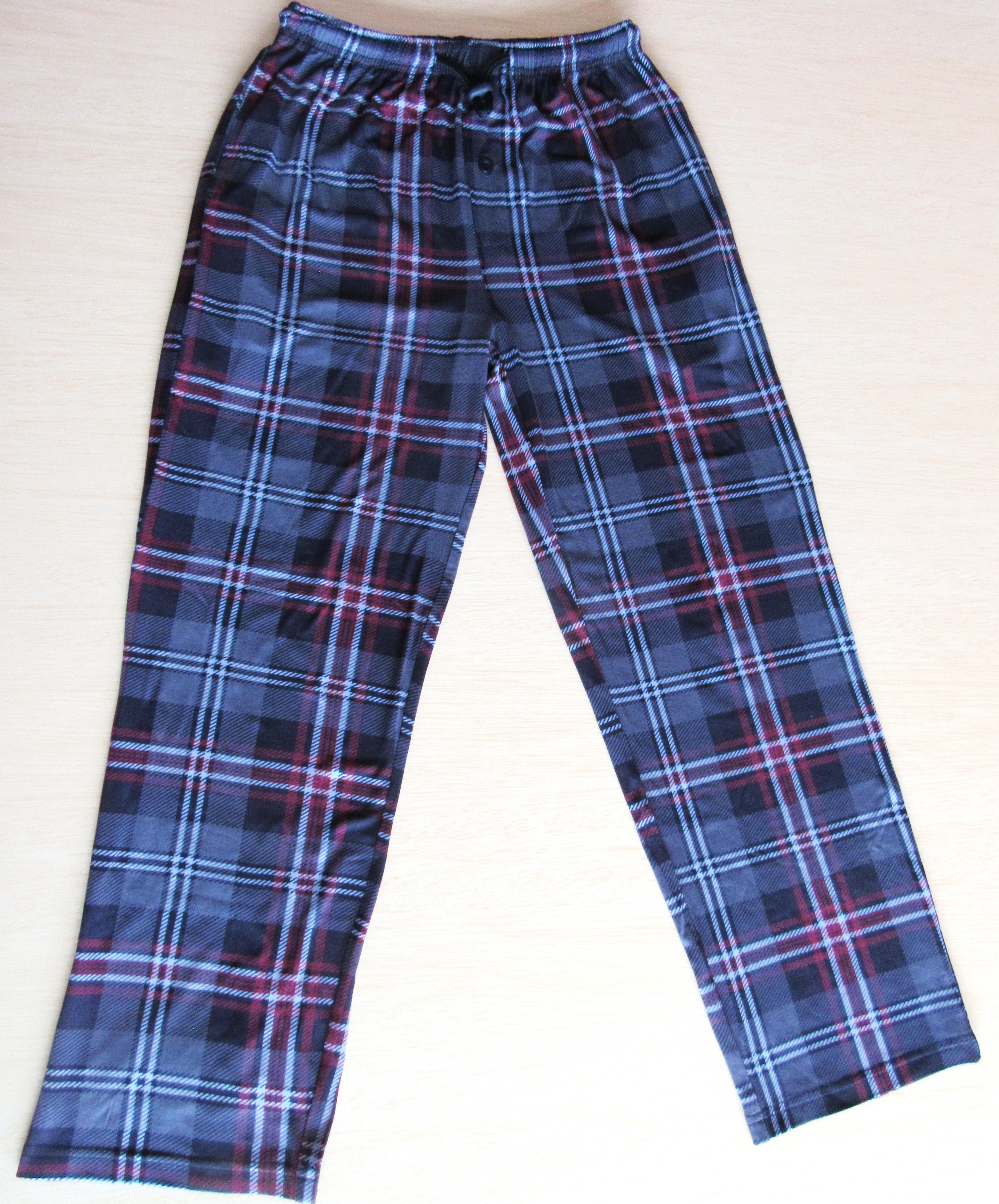 Pant Casual Classic Plaid Pajama Pants homewear lounge pants men poly spandex Minky fleece pants