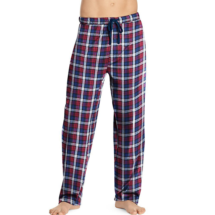 Pant mens custom plaid print pocket pants classic casual pants minky fleece pants