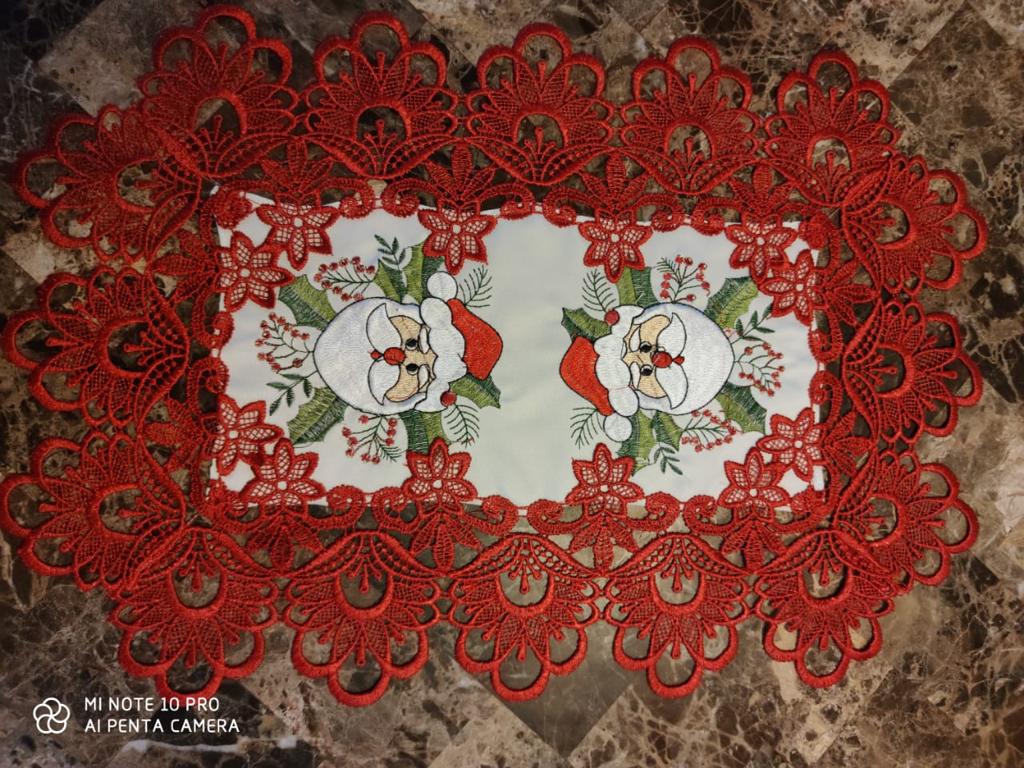 Doily with embroidery