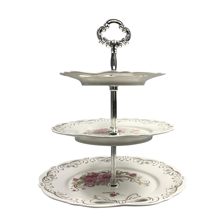 New bone 10.5+7.5+6inch 3 tier cake stands