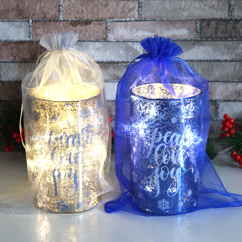 Set of 2 Mercury Glass Candle Holders