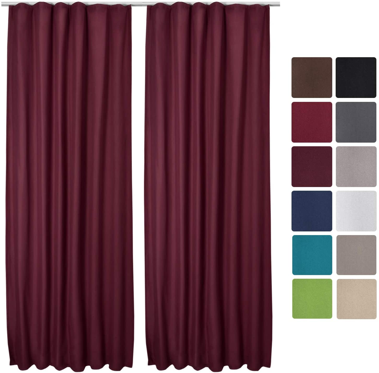 100% Polyester Blackout Curtain with Grommet Curtains for Bedroom Living Room Meeting Room Hotel