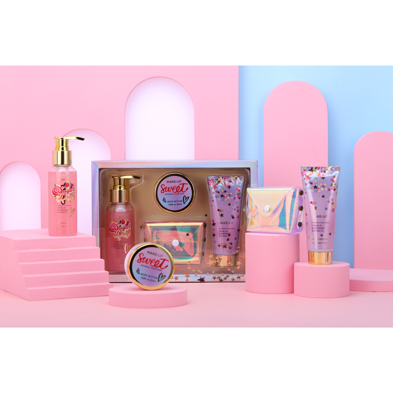 Special best gift bath set with cosmetc bag pack for girl women mother