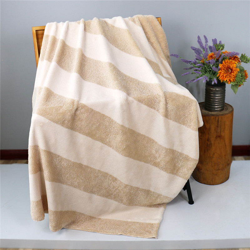 Jacquard rabbit fur blanket for sofa and bed