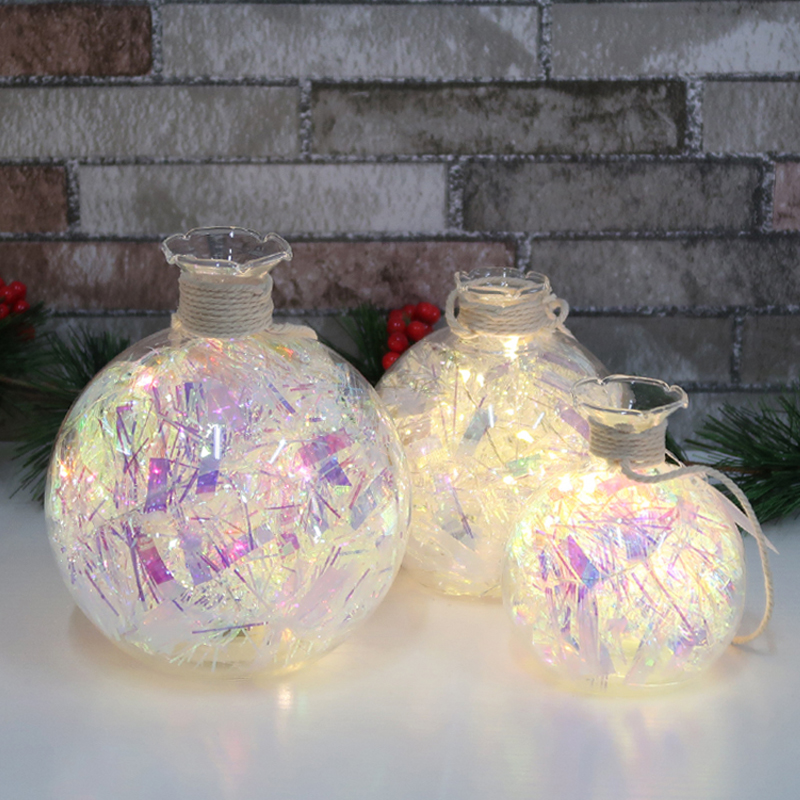 Lighted glass globe for table dcoration