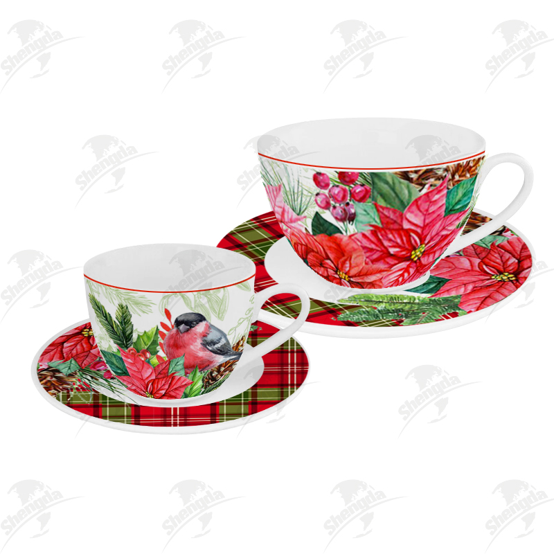220ML Cup&Saucer with Xmas Design
