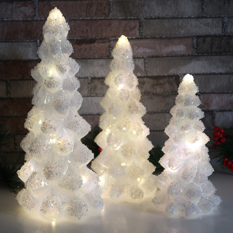 Glass tree top Christmas decoration with LED light