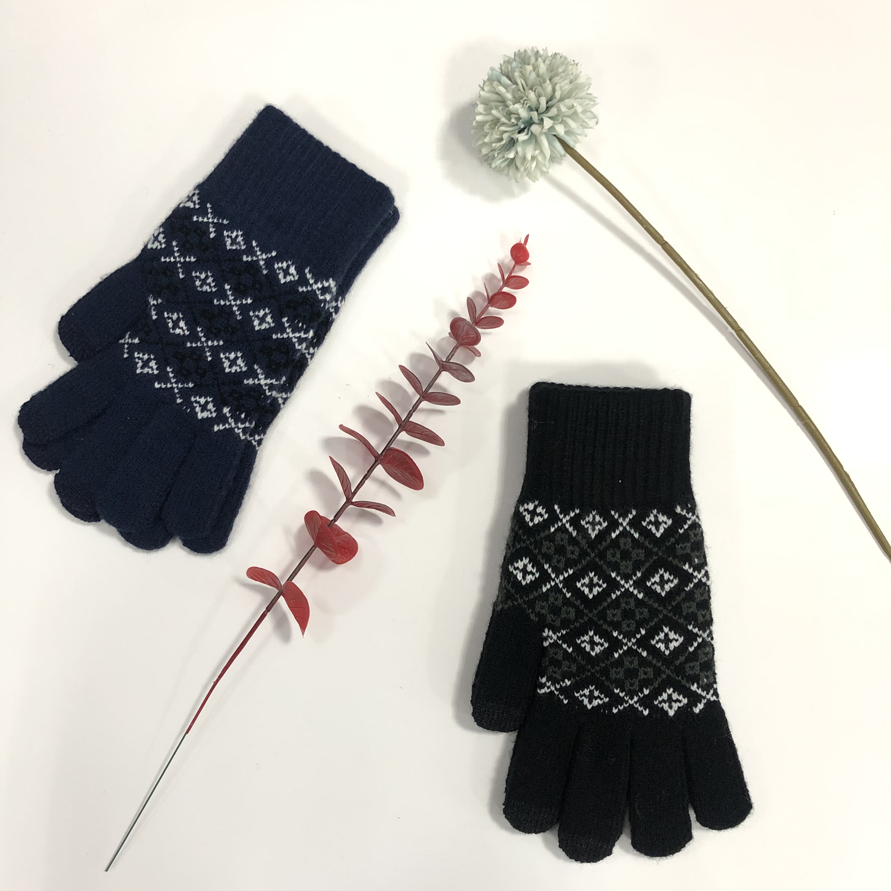WGLKA20 Women Men Gloves Winter Touch Screen Gloves knit glove acrylic magic glove jacquard acrylic
