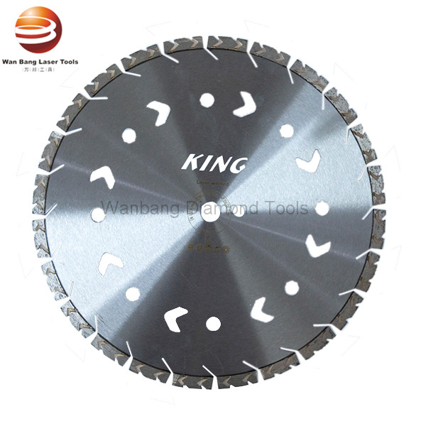 Laser welded diamond saw blade with 2 arrow shape segments