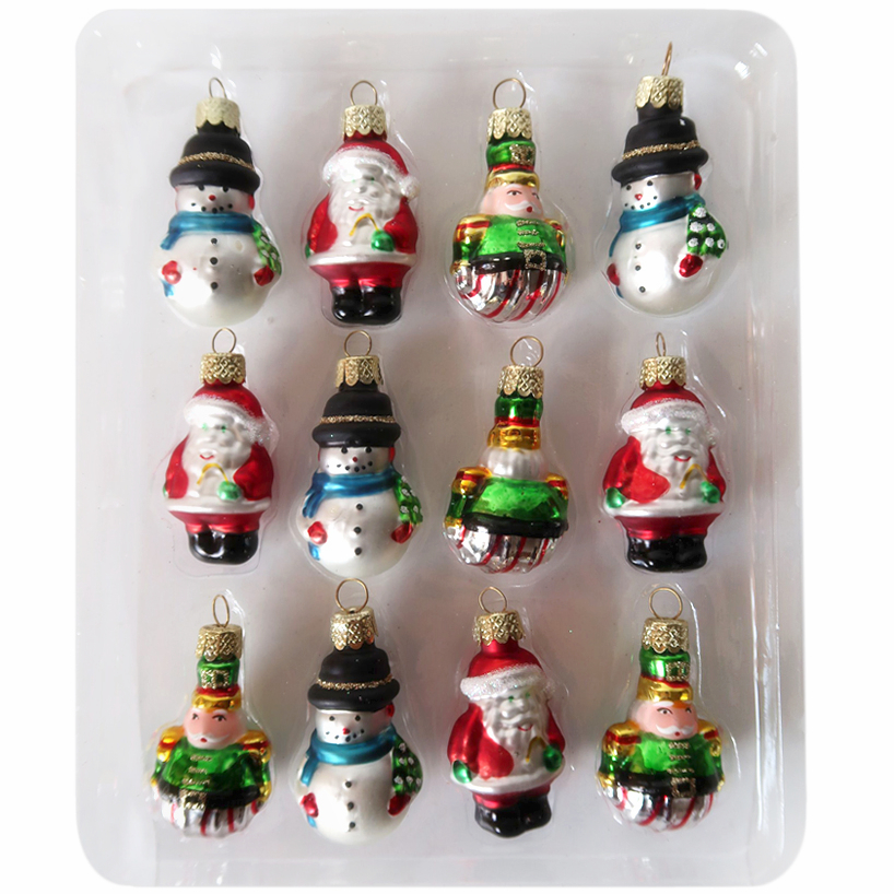 Handmade glass santa /snowman for hanging decoration
