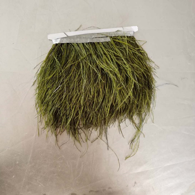 13 cm--15 cm dyed dark green ostrich feathers trim belt for decoration