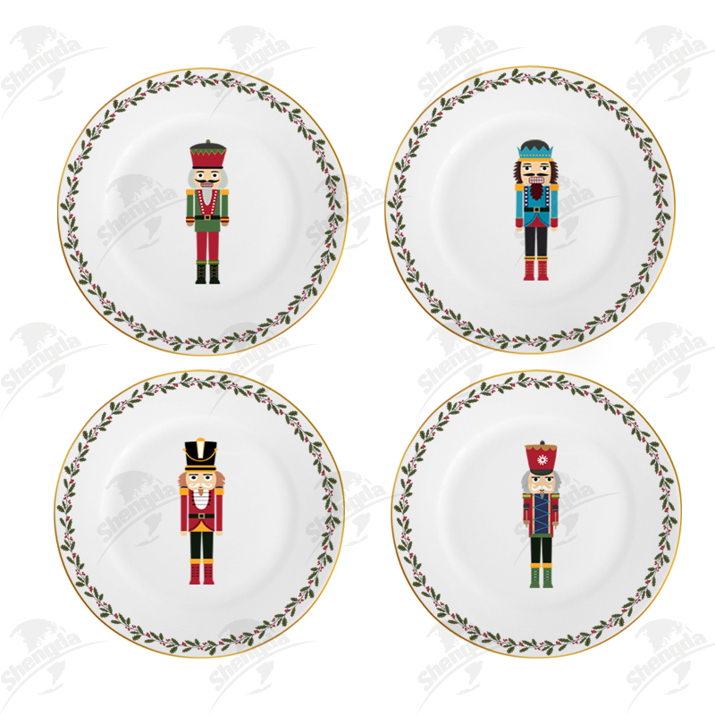 7.5" side plate with CHRISTMAS Design