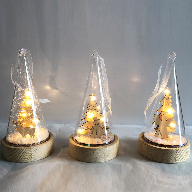 Glass dome christmas led decoration