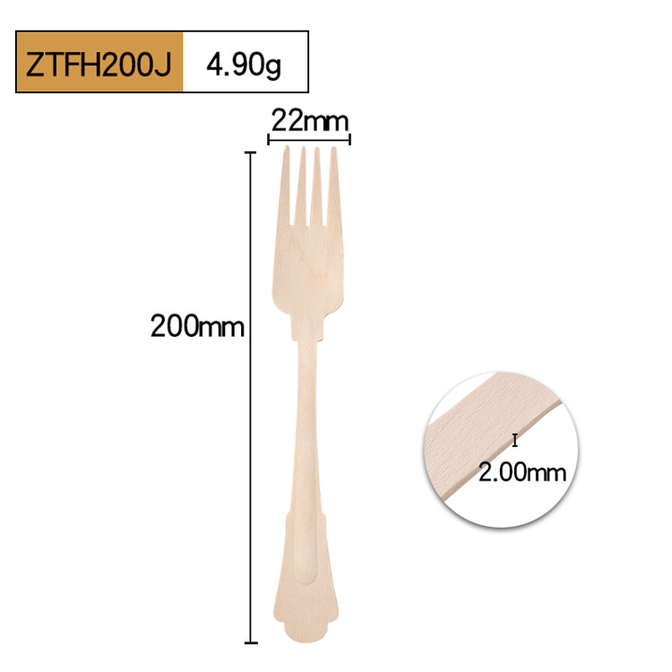 disposable handle raised wooden fork disposable wood fork