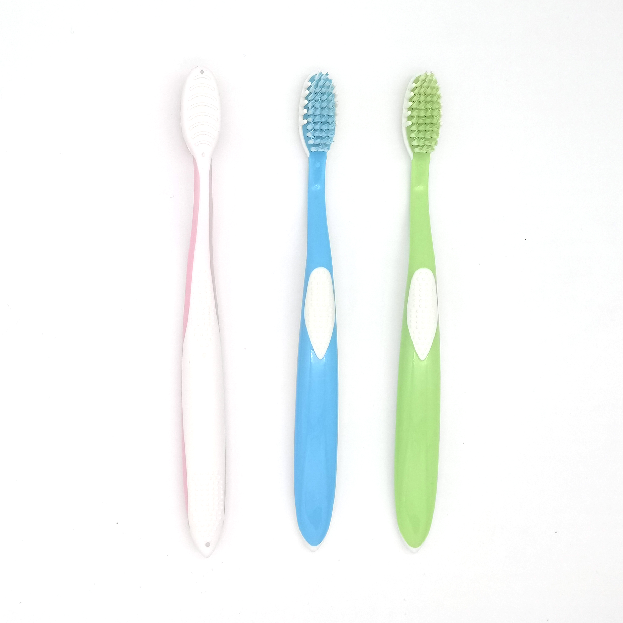 tapered bristles of toothbrush
