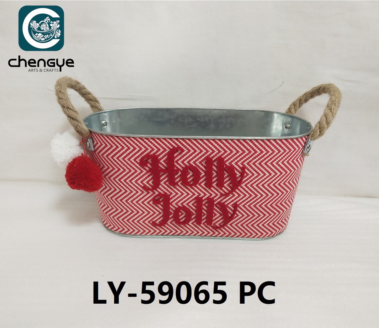 Oval shape Christmas metal bucket