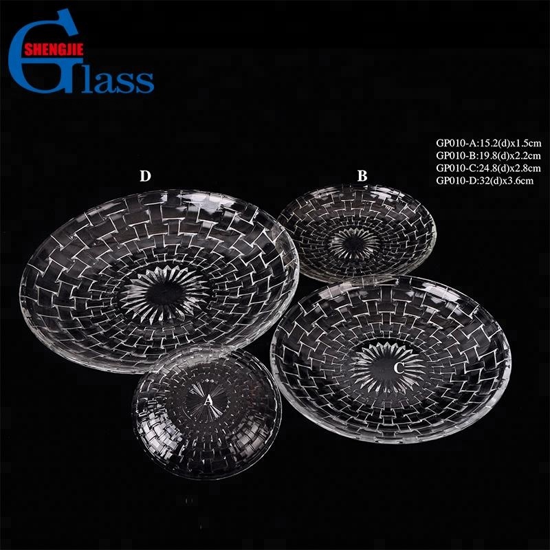 Wholesale Clear Glass Restaurant Plates for Fruit Pasta Salad