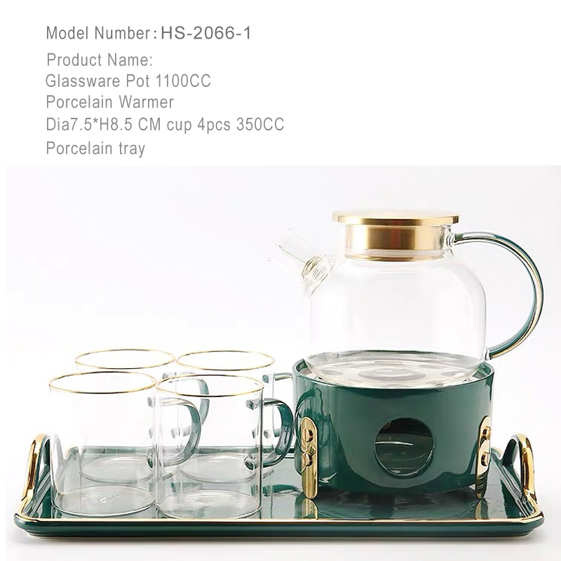 tea set with warmer and tray
