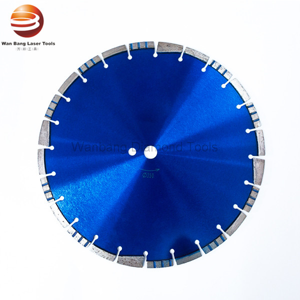 14" Laser welded diamond saw blade for Asphalt turbo segments